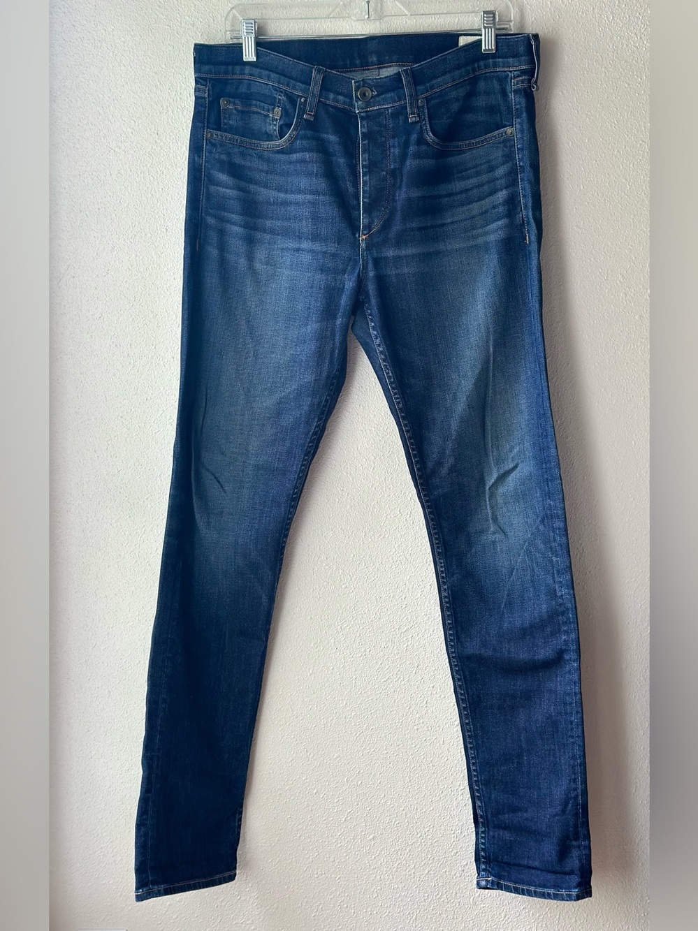 Rag & Bone New York Fit 2 Slim Mens Jeans 32x33 Button Fly Vallejo Dark Denim